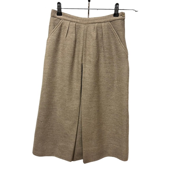 Vintage Brown Wool Blend High Waist Crop Culotte Size 6 - Picture 15 of 15